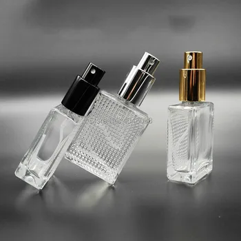 30ml Cam Parfüm Şişesi 30CC Sprey Şişesi Altın Gümüş Siyah Cam Parfüm Ambalaj Şişeleri Parfüm Atomizer 10 adet / grup