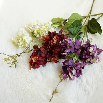 1 adet ortanca yapay çiçekler Şube Ev Düğün Çiçek Düzenleme Süsler dıy Fotoğraf Sahne Dekorasyon