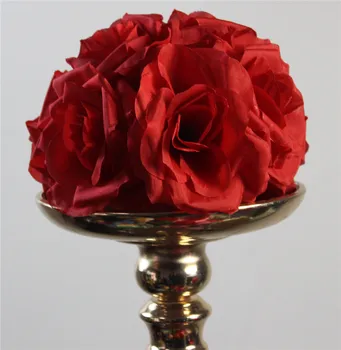 SPR 15cm kırmızı Zarif Yapay İpek Sıkma Gül Çiçek Topu Asılı Öpüşme Topu Düğün Odası Parti Dekorasyon Malzemeleri