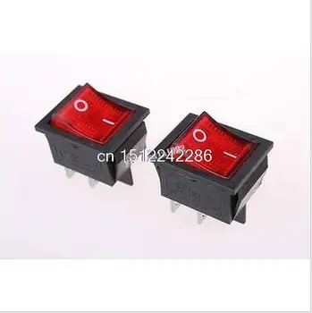 On / Off kırmızı Neno ışık 4 Pin DPST Rocker anahtarı AC 16A/250 V 20A / 125 V