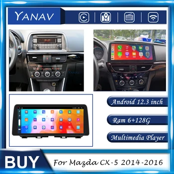 128G Araba Radyo Android 2 Din Stereo Almak Mazda CX-5 2014-2016 GPS Navigasyon dahili carplay Multimedya MP3 Oyuncu IPS