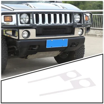 Hummer için H2 2003-2009 Harici Modifiye Paslanmaz Çelik Araba Ön Sis Lambası Dekoratif Pullu Sticker Araba Aksesuarları