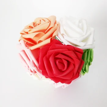50 adet / grup 8 cm PE Gül Çiçek Şube Düğün Parti Dekorasyon Gelin Buketi DIY Hediye Gül Şube Dekoratif Çelenk Buket