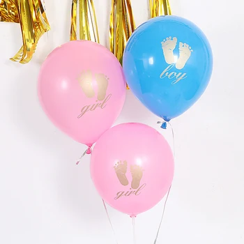 10 adet 10 İnç Bebek Cinsiyet Gizli Balon Erkek Kız Ayak Lateks Balonlar çocuk Doğum Günü Partisi dekorasyon balonları