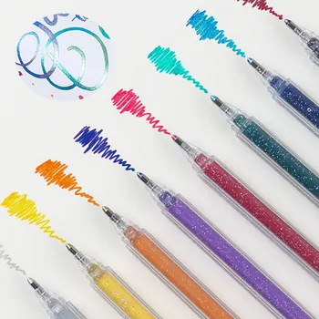 8 Renkler Metalik Jel Kalem Metalik Renkli Mürekkep Kalem Dıy Çizim Suluboya resim kalemi Kalem Kırtasiye Okul Malzemeleri İçin