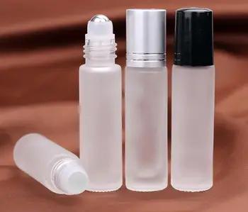 200 adet / grup 10 ml buzlu rulo top parfüm şişeleri, boş kozmetik kapları rolon şişe uçucu yağ için SN404