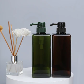 650ml PETG Doldurulabilir Şişe Kare Plastik pompa şişeleri Şampuan kremi için el temizleyici dispenseri Konteyner 10 Adet