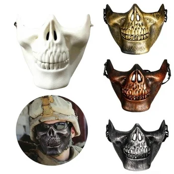Cadılar bayramı Yarım Yüz Maskeleri Kostüm Partisi Kafatası Maskesi Wargame Taktik Maske Motosiklet Yüz Maskesi Parti Prop Kostüm Airsoft