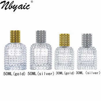 Nbyaic 50 Adet parfüm yedek şişe 30ml50mml büyük kapasiteli cam parfüm dağıtıcı sprey şişesi basın boş şişe