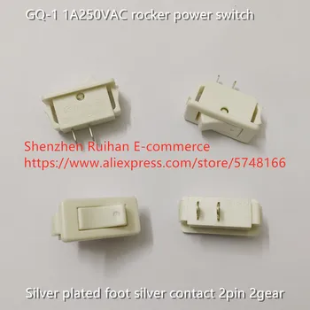 Orijinal yeni 100 % GQ-1 1A250VAC rocker güç anahtarı gümüş kaplama ayak gümüş kontak 2pin 2 dişli