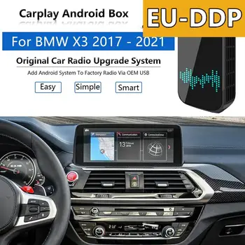 Radyo Carplay yükseltme Android Otomatik Ses BMW X3 2018 - 2021 USB Apple AI Kutusu Kablosuz Araç Multimedya Oynatıcı Wifi Ayna Bağlantı