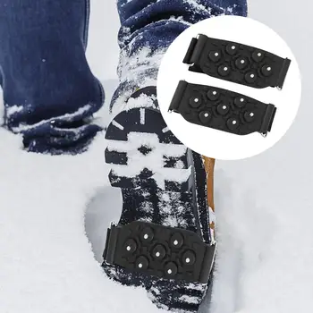 Evrensel Çekiş Cleats Krampon Dayanıklı Ayakkabı Anti Kayma Spikes Sapları Kaymaz Galoş Buz Tutucular Erkekler Kadınlar için Tırmanma