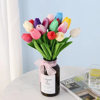 Yeni Mini PU Plastik Lale yapay çiçek yapay çiçek ipek çiçek Düğün Parti Ev Dekorasyon Çiçek