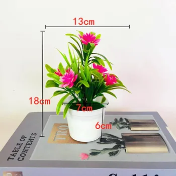 1 ADET Yapay Bitkiler Pot Bitkiler Bonsai Çiçek Sahte Çiçek Saksı Süsler Ev Bahçe Dekor Ofis Küçük Ağaç Dekor Bonsai 