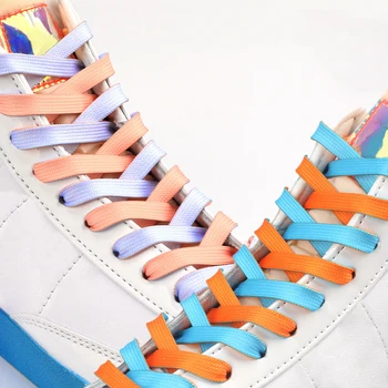 Iki ton Düz Ayakabı Klasik Dokuma Kesme Sneakers Renk Blok Ayakkabı Bağı Tüm Ayakkabılar İçin Uygun Dantel Dizeleri Yetişkin Çocuk