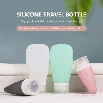 38/60 / 90ML Lleak geçirmez Silikon Seyahat Şişe BPA içermeyen Kozmetik Boş Konteyner Alt şişeleme Taşınabilir Duş Jeli şampuan şişesi