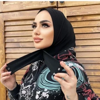 Müslüman Moda Kadınlar katı başörtüsü Şal Kravat Abaya Türban Şapka Hazır Giyim İç Hicap Kaput Bandı 2022 Yeni