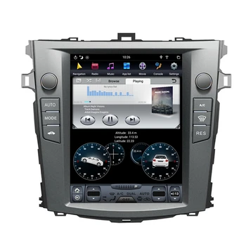 Toyota Corolla 2011 için 10.4 İnç Tesla Kafa Ünitesi 2 Din Araba Radyo Bluetooth Ekran Android 9.0 GPS Navigasyon Multimedya Oynatıcı