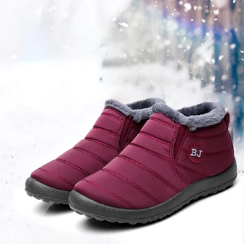 Kış Kar Botları kadın 2022 Su Geçirmez yarım çizmeler Kadın Artı Boyutu Pamuk Çizmeler Kaymaz Sıcak Peluş Kadın Ayakkabı Botas Mujer