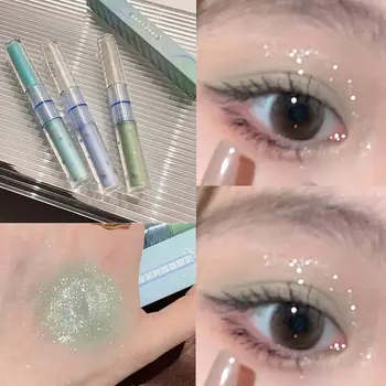 Çift uçlu Sedefli Süper Glitter Göz Farı Festivali Dekor Köpüklü Göz Sequins Kore Sıvı Kozmetik Yüz Pırıltılı Jel
