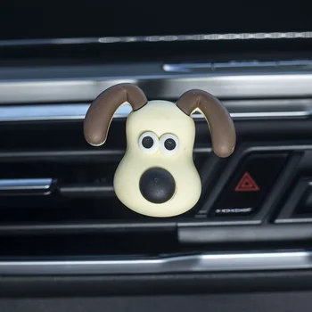 Kawaii Araba İç Hava Çıkış Klip Süsler Anime Gromit Sevimli Köpek Pano Dekorasyon Koku Otomotiv Aksesuarları Komik
