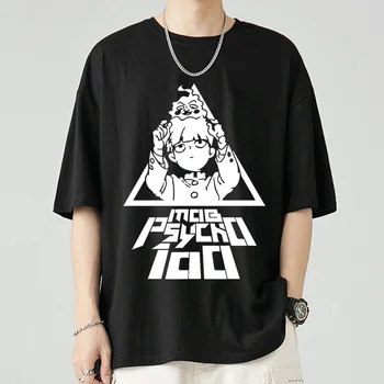 Sıcak Anime Mob Psiko 100 T Shirt Shigeo Kageyama Baskı T - shirt Kadın Erkek Büyük Boy T Shirt Karikatür Manga Kısa Kollu Tees Tops