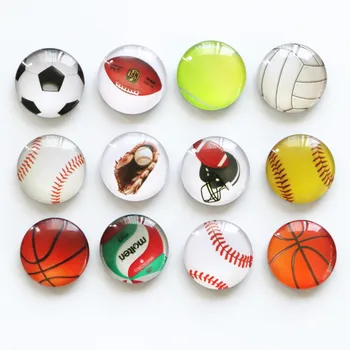 12 adet/grup Çeşitli Topları Buzdolabı Mıknatısı Basketbol/Futbol/Voleybol/Beyzbol/Tenis Topu Mesaj çıkartmalar hediye Ev Dekor
