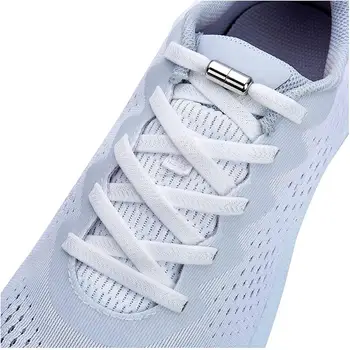Hiçbir Kravat Ayakkabı Bağcıkları Elastik Ayakabı Sneakers Hızlı Tieless Ayakkabı Bağı Çocuklar Yetişkinler için Düz Ayakkabı bağcıkları Ayarlanabilir Ayakkabı Dantel 1 çift
