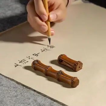 Çin Kaligrafi Fırçası Tutucu Doğal Bambu Kök Fırça Kalem Dinlenme Standı Boyama Kaligrafi Fırçaları kalemlik Raf Kırtasiye