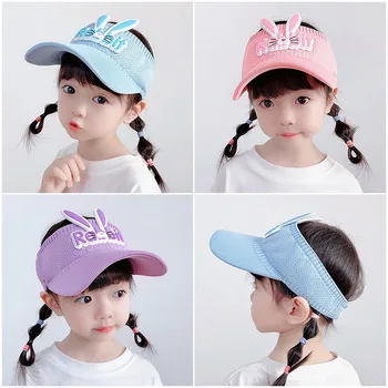 Yaz Çocuk Şapka Melek Kanatları Boş Silindir Şapka Karikatür Tavşan Kore Versiyonu Yeni Erkek ve Kadın Bebek güneşlikli kep