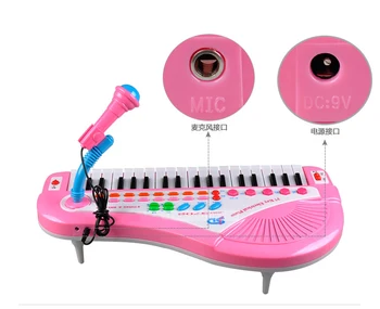 Çocuk 37 Anahtar Klavye İle Mikrofon Mikrofon Elektronik Bebek Eğitici Çok Fonksiyonlu Küçük Piyano Piyano Müziği