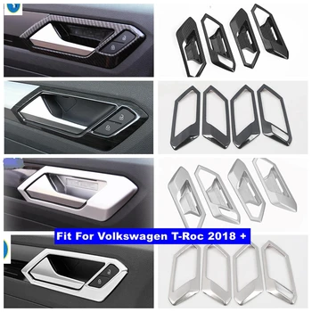 Araba Styling İç Kapı Kolu Kase Kapakları Düzeltir Çıkartmalar Dekorasyon Aksesuarları Volkswagen T-Roc T Roc 2018 - 2022 İç