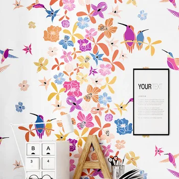 Hipster Duvar Kağıdı Sanatsal Modern Basit Pastoral Tarzı Japon Küçük Çiçek Sıcak Yatak Odası Oturma Odası Nordic Duvar Kağıdı