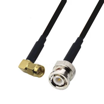 RG174 Kablo SMA Erkek Dik Açı BNC Erkek Uzatma Koaksiyel Jumper Pigtail WIFI yönlendirici Anten RF Koaksiyel Kablo