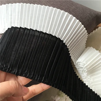 8CM genişliğinde polyester pamuk akordeon katlanır dantel kırışıklık giyim manşet yaka etek dantel trim yardımcı malzeme