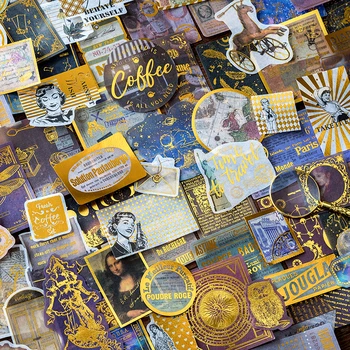 60 Adet / paket Rönesans Serisi Dekoratif Altın Çıkartmalar Scrapbooking DIY Günlüğü Albümü Sopa Etiket Kırtasiye