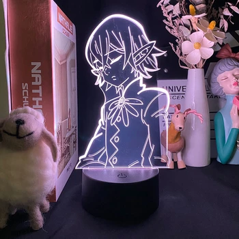 Yedi Ölümcül Günah Helbram Led Gece Lambası Serin Çocuklar yatak odası dekoru Gece Lambası Doğum Günü Manga Sevimli Hediye Anime 3d Masa Lambası