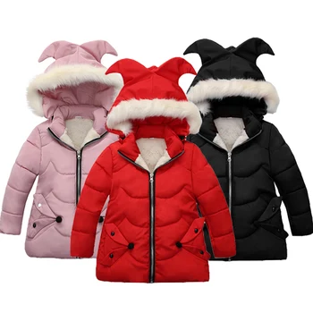 Ceket Kıza Noel Kıyafetleri Çocuk Sıcak Moda Kapüşonlu Ceket Çocuklar Düz Renk Kostüm Bebek Dış Yeni Kış Çocukları Rahat 