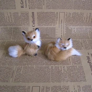 Mini Sevimli Simülasyon Kedi Tilki peluş oyuncaklar Yumuşak Dolması Yavru Modeli Sahte Tavşan Kürk Tilki Doğum Günü sevgililer Günü hediye