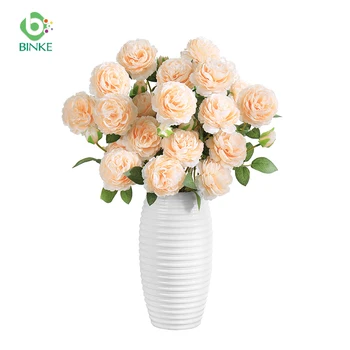 Şakayık yapay İpek çiçekler 5 Adet Fabrika Düşük fiyat Satış Ev Dekorasyon Düğün Parti Dıy Pom Poms Yapay Güller Çiçekler