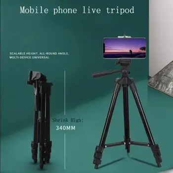 Cep telefonu Canlı Tripod Katlanır Teleskopik Alüminyum Tripod 90 Derece Ayarlanabilir Kafa Selfie Fotoğraf Kamera Braketi