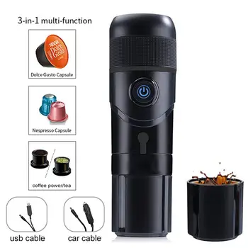 USB Kapsül Espresso makinesi Taşınabilir Kahve Makinesi için Araba 12V Kahve Makinesi / Araba ısıtma Kahve Fincanı / Tam yarı otomatik