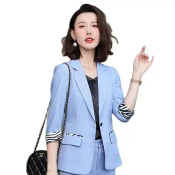 Resmi İş Blazer Ceket OL Stilleri Yaz Blazers Ceketler Ceket Kadınlar Bayanlar için Ofis Blazer Dış Giyim Tops S-5XL