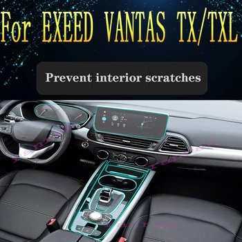 EXEED için/VANTAS TX/2019 2020 2021 2022 Araba İç Merkezi Şeffaf TPU Konsol Koruyucu Film Anti-çizik Onarım Film TXL 