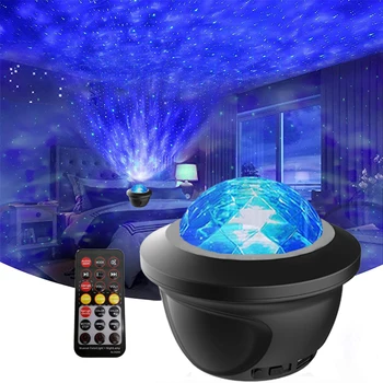 Galaxy Projektör LED Okyanus Dalgası Gece Lambası USB Müzik Bluetooth Hoparlör Çalar Yıldız Porjectors Luminaria Dekorasyon yatak odası lambası