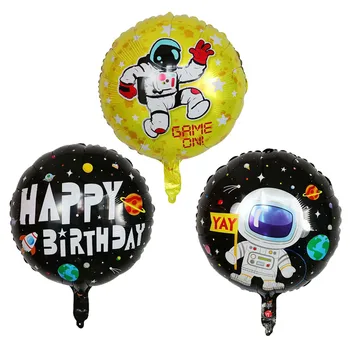 50 adet Nakliye Dış Uzay Parti Astronot Balonlar Roket Folyo Balonlar Galaxy Tema Parti erkek çocuk oyuncakları İyilik Helyum Hava Globals